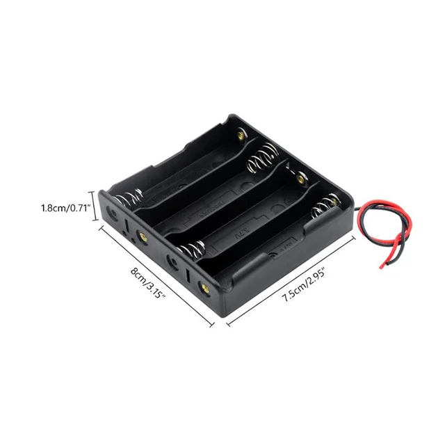 New Plastic 18650 Battery Storage Box Case 1 2 3 4 Slot Way DIY Batteries Clip Holder Container With Wire Lead For 18650 Battery 4X18650