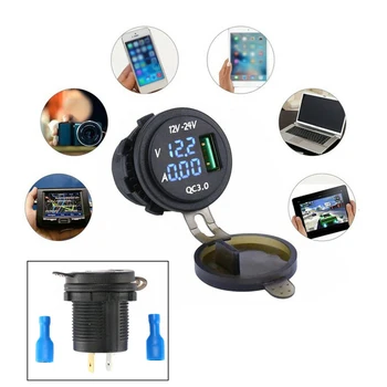 

Blue Socket LED Motorcycle USB Socket Amp Volt Waterproof High quality