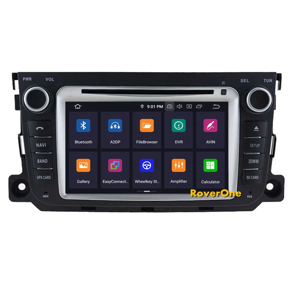 Best RoverOne Car Multimedia Player For Mercedes For Smart Fortwo 2012 2013 2014 2015 2016 Android 9.0 Radio Stereo GPS Navigation 7