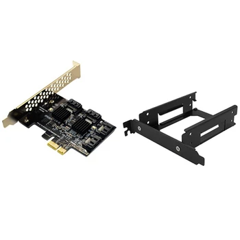 

Pcie Pci Express to 6G Sata3.0 4-Port Sata Iii Expansion Controller Card with 2 x 2.5 Inch HDD / SSD Mounting Bracket