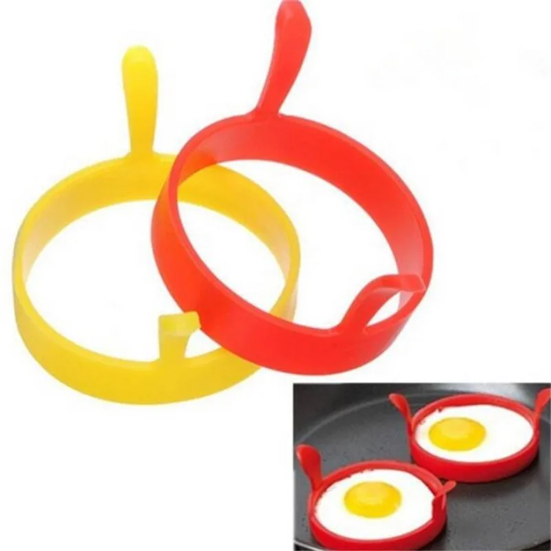 Egg Ring Silicone Egg Frying Rings Fry Mold Pancakes Ring Baking Accessory Egg Fry Frier Fried Oven Poacher Pancake Ring Mould Tool Egg Mold