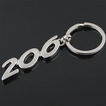 

Fashion Metal 3D Car Keychain Key Chain Key Ring Keyring Keyfob For Peugeot 206 Car Styling Pendant Chaveiro