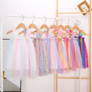 

Girls Fashion Suspender Tutu Dress Baby Kids Children Princess Colorful Dress