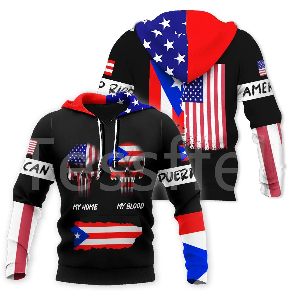 

Tessffel Country Flag Puerto Rico Tattoo Emblem 3DPrint Men/Women Harajuku Pullover Casual Funny Hoodies Unisex DropShipping A-6