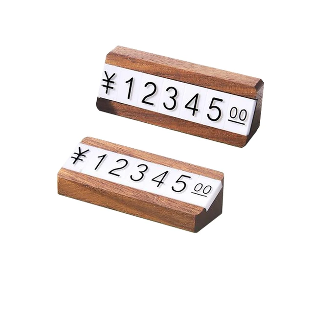 Wood Mini Price Signage Digital Cubes Tags Jewelry Plastic Price Strips Retail  Price Label Sign Holder Display Stand - AliExpress