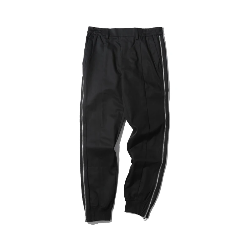 VIISHOW летние дизайнерские Брендовые повседневные хлопковые брюки мужские длинные брюки прямые брюки стрейч мужские брюки на молнии брюки - Цвет: Black