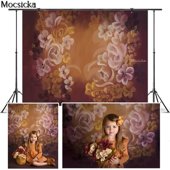 

Mocsicka Blooming Flowers Photography Background Hand Drawn Style Dream Flowers Backdrop Child Portrait Decoration Props Studio