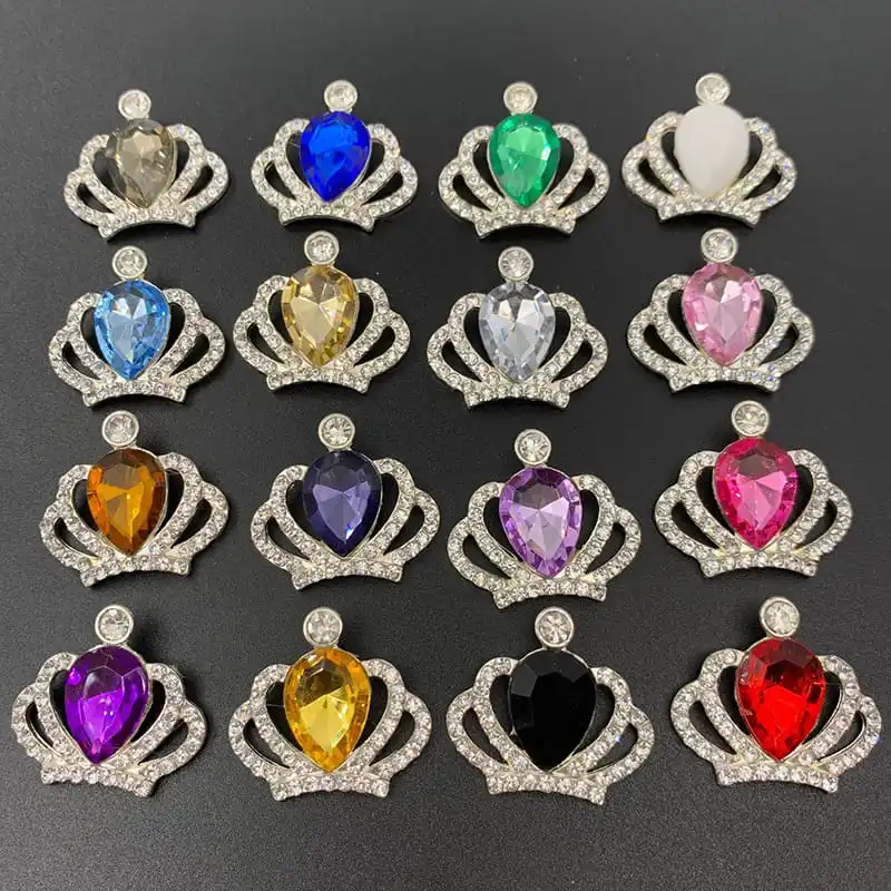 NEW 10Pcs Silver/Gold 22*30MM Alloy Crown Diamond DIY Jewelry Accessories For Rhinestone Handmade Wedding Decoration