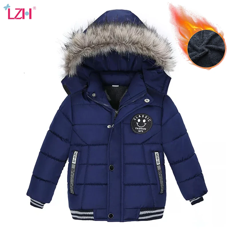 LZH Baby Boy Girls Winter Bodysuit Jumpsuit Coat Hooded Thick Warm Down Jacket Alternative Coats Outerwear 