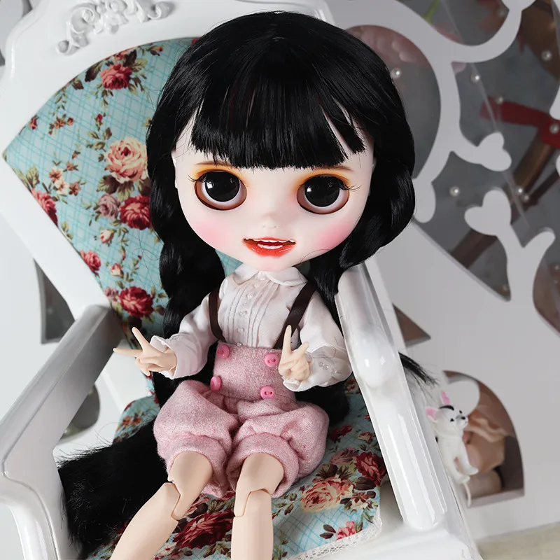 1/6 BJD кукла 19 суставов тело белая кожа мягкие прямые черные волосы резные Губы Улыбка SD Подарочная игрушка по индивидуальному заказу