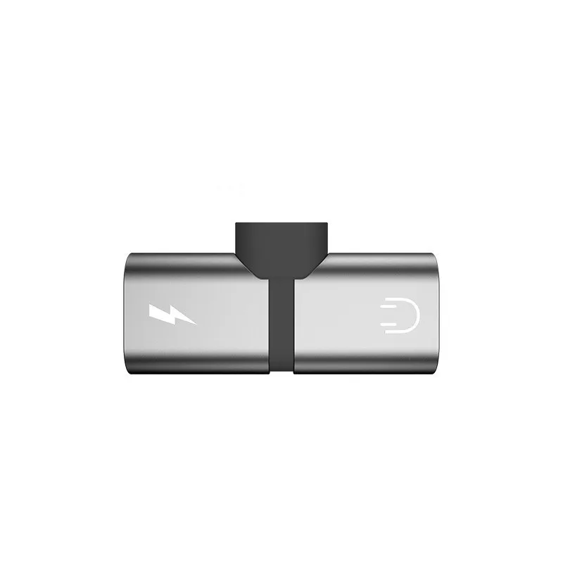 Silver Для iPhone 7 8 Plus X XR аудио зарядка двойной адаптер сплиттер кабель для Lightning Jack для наушников AUX преобразователь кабельного разъема - Цвет: Silver