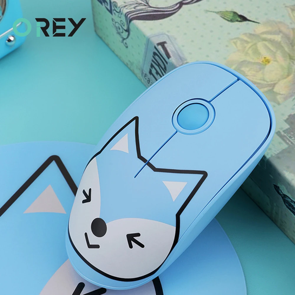 USB Беспроводная мышь 2 4G с милыми животными Бесшумная игровая для ноутбука Macbook Air