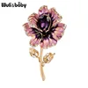 Wuli&baby 3-color Enamel Flower Brooches Women Alloy Beauty Crystal Flower Weddings Banquet Brooch Pins Gifts ► Photo 3/4