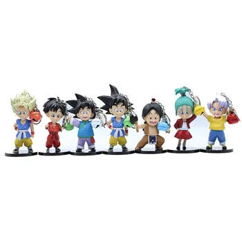 

7pcs Dragon Ball Son Goku Figure Doll Collectible Model KeyChain B753
