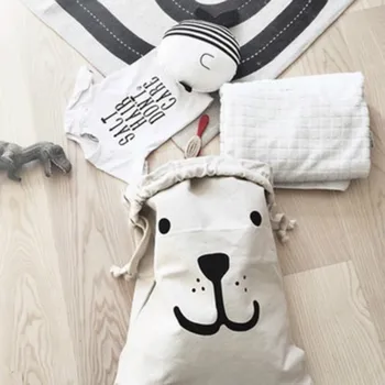 

Nordic Style Cartoon Large Storage Bag Kid Laundry Bags Toys Clothes Organizer Children Baby Play Mat Children Room Decoration