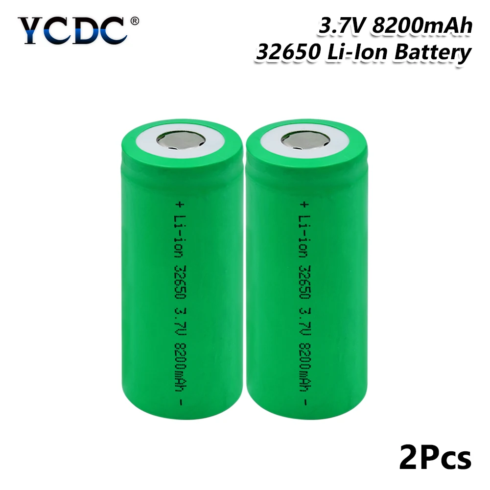 YCDC 3,7 V 8200mAh перезаряжаемый 5с высокоразрядный LiFePO4 32650 литиевая батарея для резервного питания фонарика - Цвет: 2 PCS