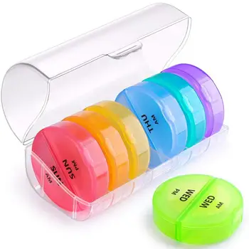 

1PC Portable Weekly Pill Boxes Outdoor Pill Storage Holders for Trip Tour Travel Home