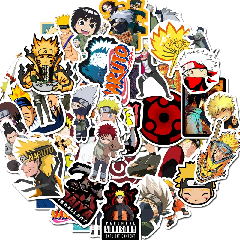 50 шт. аниме стикеры Naruto Uzumaki Наруто Какаши наклейки для DIY багажа ноутбука скейтборда мотоцикла велосипеда наклейки