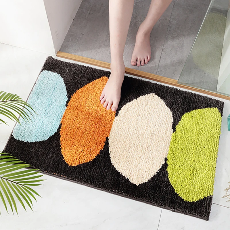 

Flocking Door Mat Kitchen Carpet Bedroom Living Room Floor Mats Bathroom Anti-slip Doormat Absorption Rug Entrance Outdoor Mat