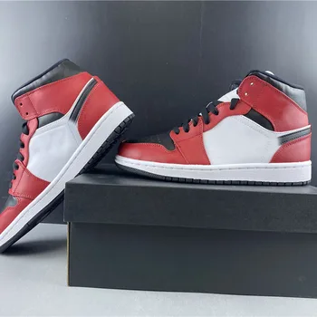 

Cheap Wholesale Basketball OG MID Chicagos Double hooks Red/Black Toe Womens Mens Sneakers Trainers Sports Shoes