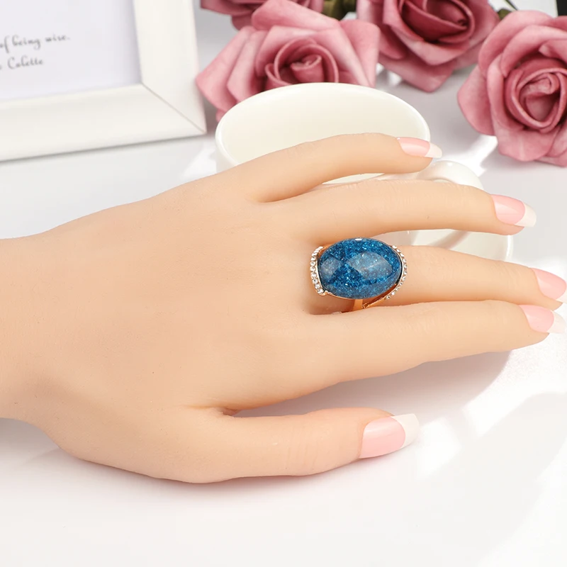 Популярные Обручальные кольца Kinel из розового золота овальной искусственной