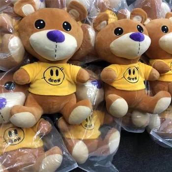 

Justin Bieber Drew House Brown Teddy Best Quality 1:1 Men Women Smiley Face Embroidery Drew Teddy
