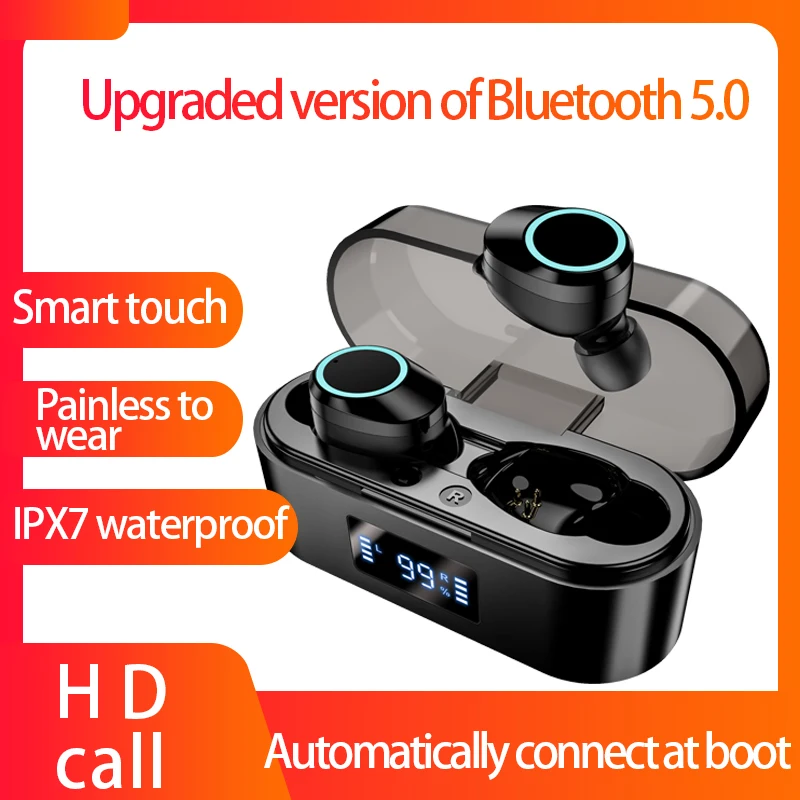 X16 новейшие беспроводные Bluetooth наушники с микрофоном светодиодный дисплей 9D HIFI