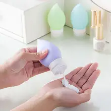 1Pc Travel Bottle 75ml Waterdrop Silicone Shampoo Shower Gel Lotion Squeezing Empty Portable Cosmetic Bottle Points Bottling