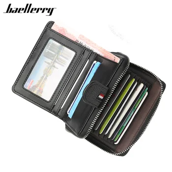 

Baellerry Men Wallet New Card Holder Zipper Extendable Business Card Holder Designer Small Wallets Male Money Wallet Bag A Purse