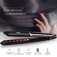 Professionelle Haarglätter Curler Haar Flache Eisen Negative Ionen Infrarot Haar Straighting Curling Eisen Wellen Led-anzeige