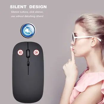 

M80 Wireless Mouse 2.4G USB Rechargeable Mouse 1600DPI Slim Quiet Ergonomics Optical Office Mice for PC Computer Gamers X6HA