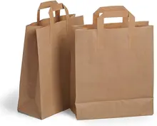 Bolsa de papel kraft de 20 piezas con asa, bolsa de fiesta de boda, zapatos de tela a la moda, regalo, bolsas de comida/para llevar/Fiesta, venta al por mayor
