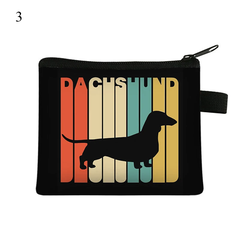 Cute Dachshund Dog/Cat Polyester Coin Purses Girls Cute Pet Animal Wallet Ladies Clutch Change Purse Female Mini Money Bag 1PCS coin purse women wallet coin wallet change bag