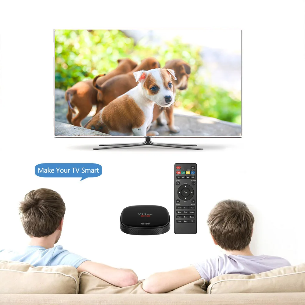 Docooler V11 Мини Смарт Android 5,1 ТВ приставка RK3229 четырехъядерный UHD 4K ТВ приставка H.265 1 ГБ 8 ГБ Мини ПК 3D DLNA WiFi LAN HD медиаплеер