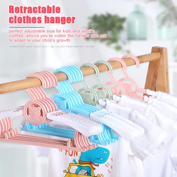 

20pcs Pants Coat PP Kids Adult Home Jacket Cartoon Skirt Children Clothes Hanger Retractable Adjustable Non-Slip Multifunctional