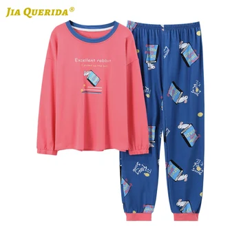 

Long Sleeve Long Pants New Soft Crew Neck Homesuit Homeclothes Sleepwear Fashion Style Casual Style Woman Clothes Spring Autumn