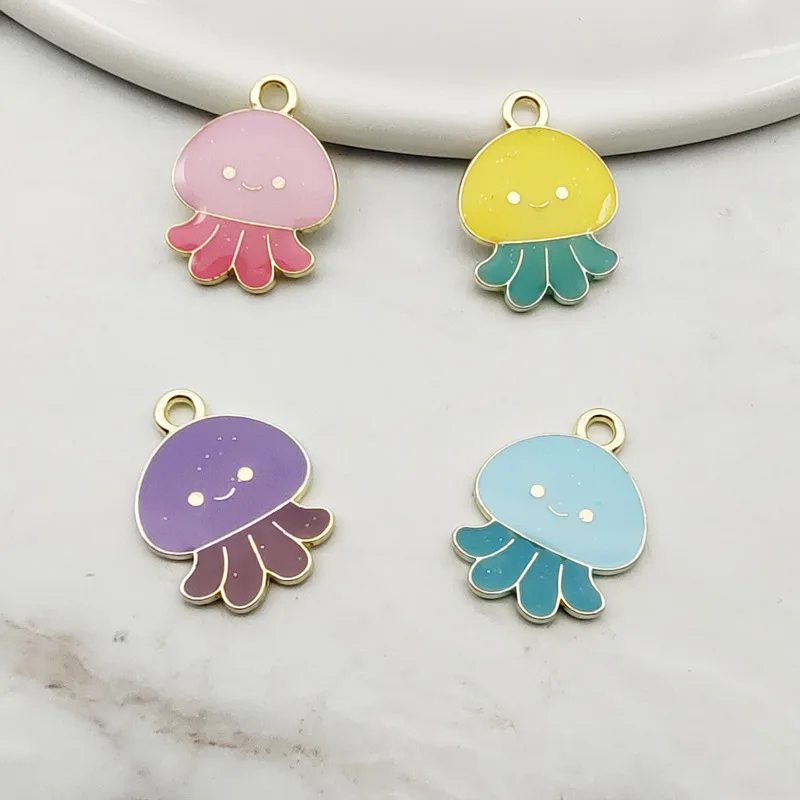 

10 шт., металлические подвески в виде осьминога, 15 х20 мм