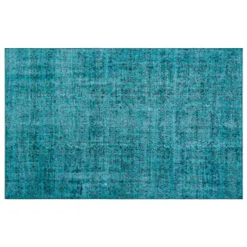 

Handmade Turquoise Vintage Overdyed Turkish Area Rug 162x257 Cm-5'4''X8'5''
