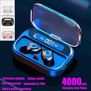 

TWS bluetooth 5.0 Earphone Wireless Earbuds 4000mAH Power Bank Stereo EARphone with Mic for iPhone Huawei