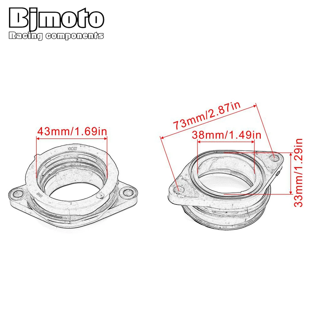 МОТОЦИКЛ КАРБЮРАТОР впускной коллектор Впускной регулятор Интерфейс адаптер для Yamaha 2C0-13586-00 2C0-13596-00 YZF-R6 YZF600 R6
