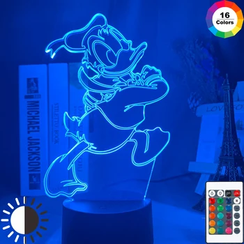 

Cartoon Cute Donald Duck Night Led Light Color Changing Smart Touch Sensor Lighting for Kids Child Bedroom Decor Desk Lamp Gift