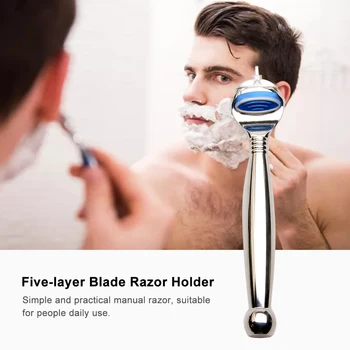 

Five-layer Blade Razor Holder Male Shaving Safety Shaving Razor Barber Face Cleaning Care Accessories Razor Head Not Included