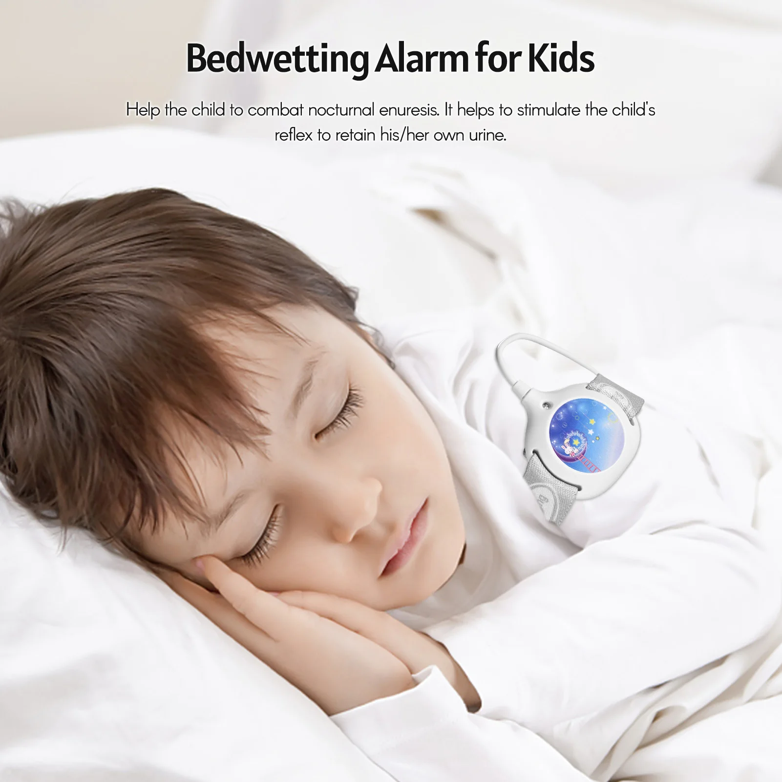 Alarma de enuresis para niños y niñas, recargable por USB, alarma de orina  con música opcional y control de volumen, alarma para orinal con sonidos y