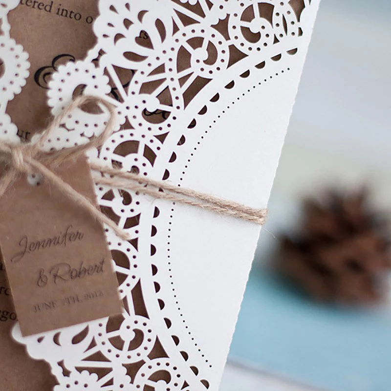  Greeting Wedding Invitations Cards Party Supplies Laser Cut Engagement - 4.00029E+12