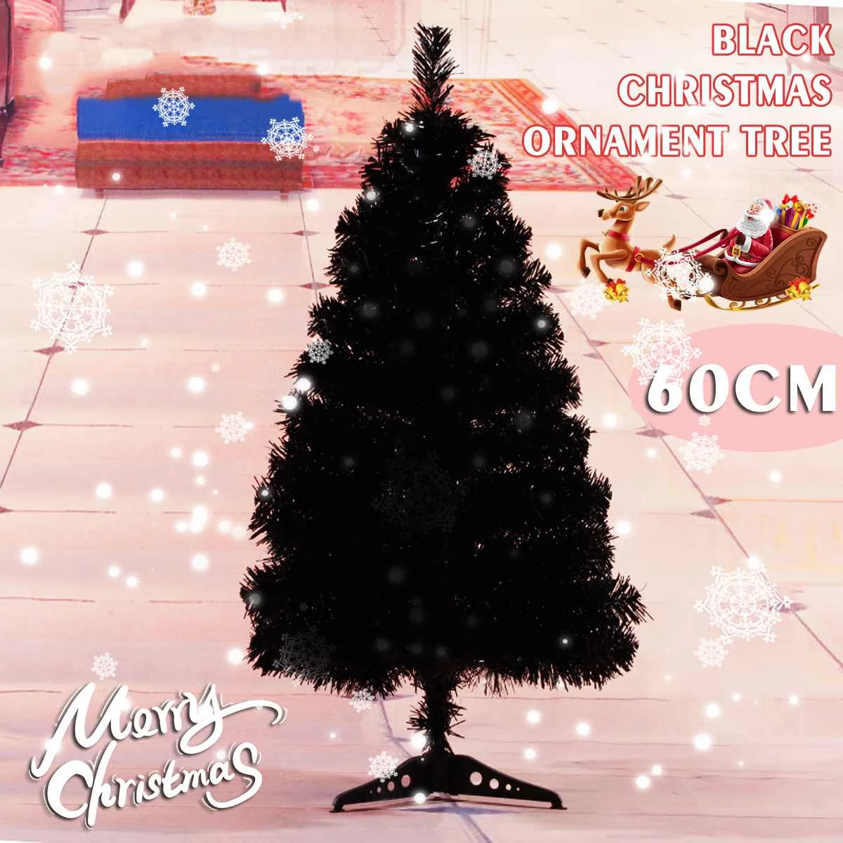 

60cm Artificial Christmas Tree with Plastic Stand Holder Base for Christmas Home Party Decortaion