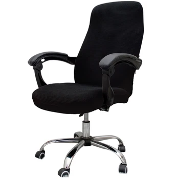 

Checked Thickened Waterproof One-Piece Office Computer Chair Cover Armrest Seat Cover Rotating Elastic Chair Cover (L)