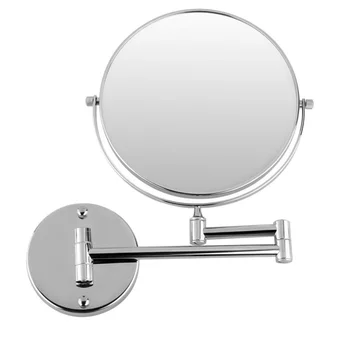 

Chrome Round Extending 8 inches cosmetic wall mounted make up mirror shaving bathroom mirror 3x Magnification