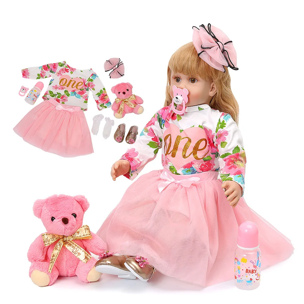 60 см кукла принцессы ручной работы Boneca Reborn baby girl Doll 24 дюймов мягкий винил Bebes Reborn Doll малыш подарок на день рождения кукла игрушка