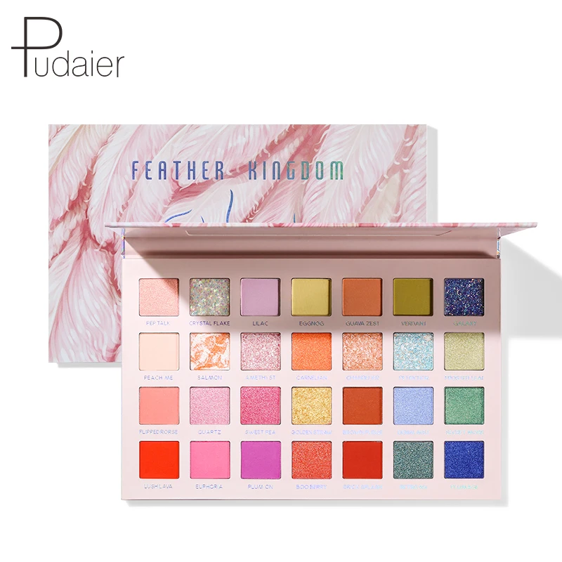 Pudaier 28 Color Matte Pearl  Eyeshadow Palette Waterproof Easy To Wear Eye Shadow Professional Makeup Set Official Product