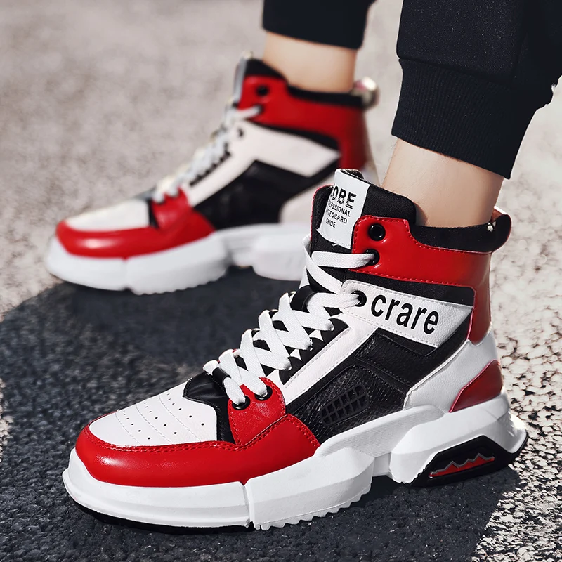 

2019 new autumn and winter fashion high to help letters color comfortable outdoor thick-soled non-slip waterproof sneakers